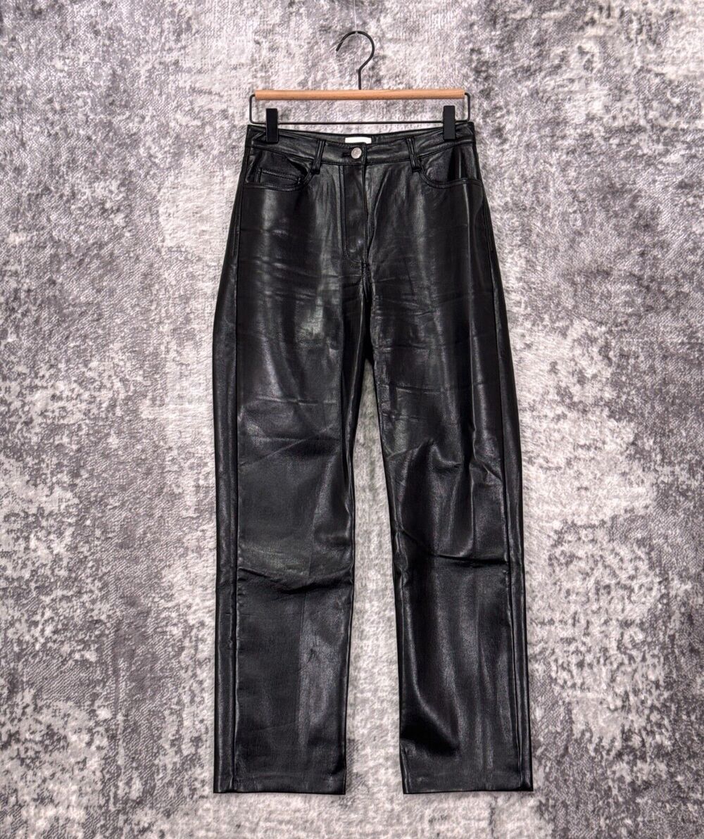 Aritzia Pants 0 Womens Wilfred Melina Black Vegan Leather High Waist Straight